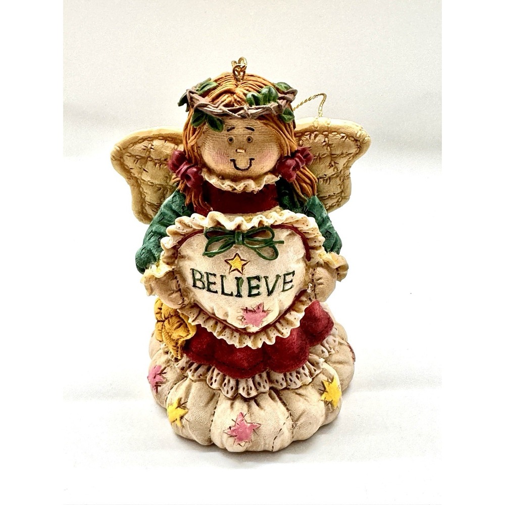 1996 San Francisco Music Box Co "Believe" Angel Musical Ornament w/ Box Works